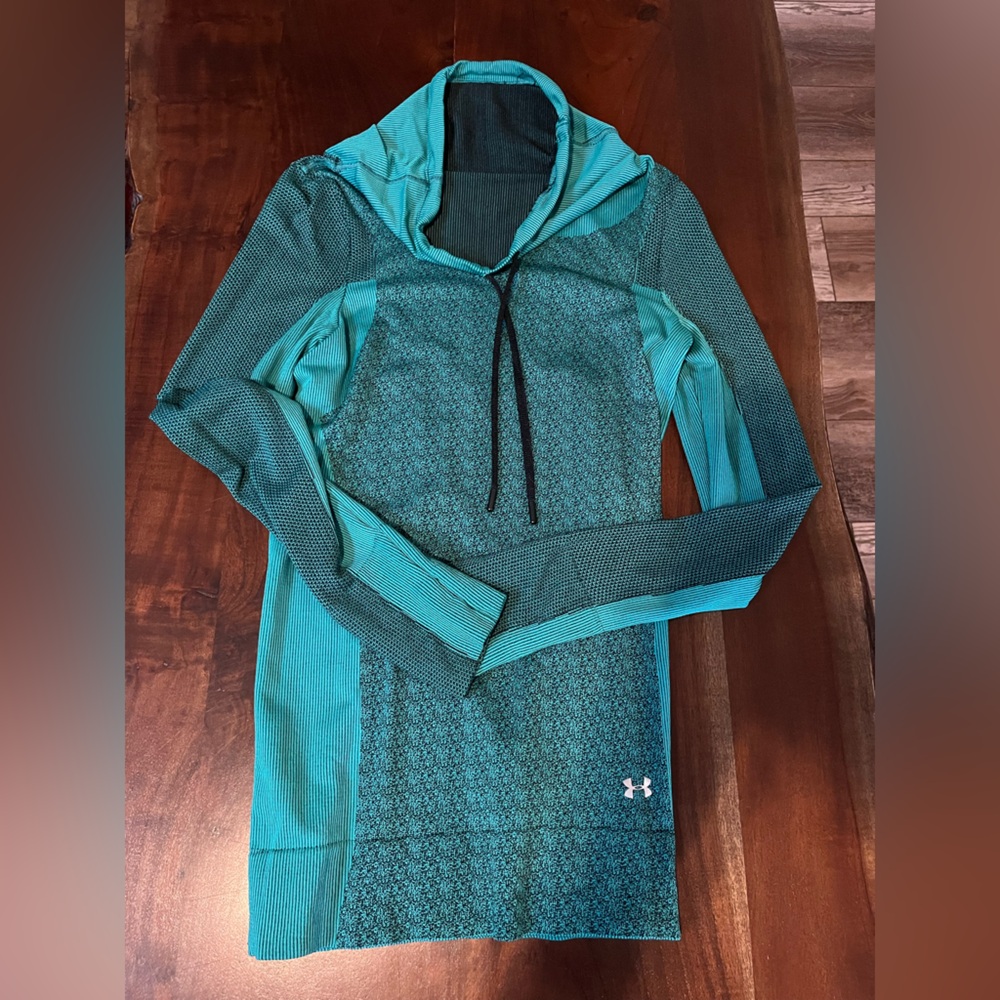 Under Armour Women's Teal and Black Long Sleeve Top